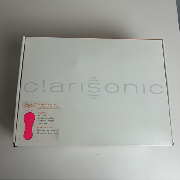 Clarisonic Mia 2 hot pink 2 speed facial sonic cleansing brush and heads WORKING - Picture 8 of 12
